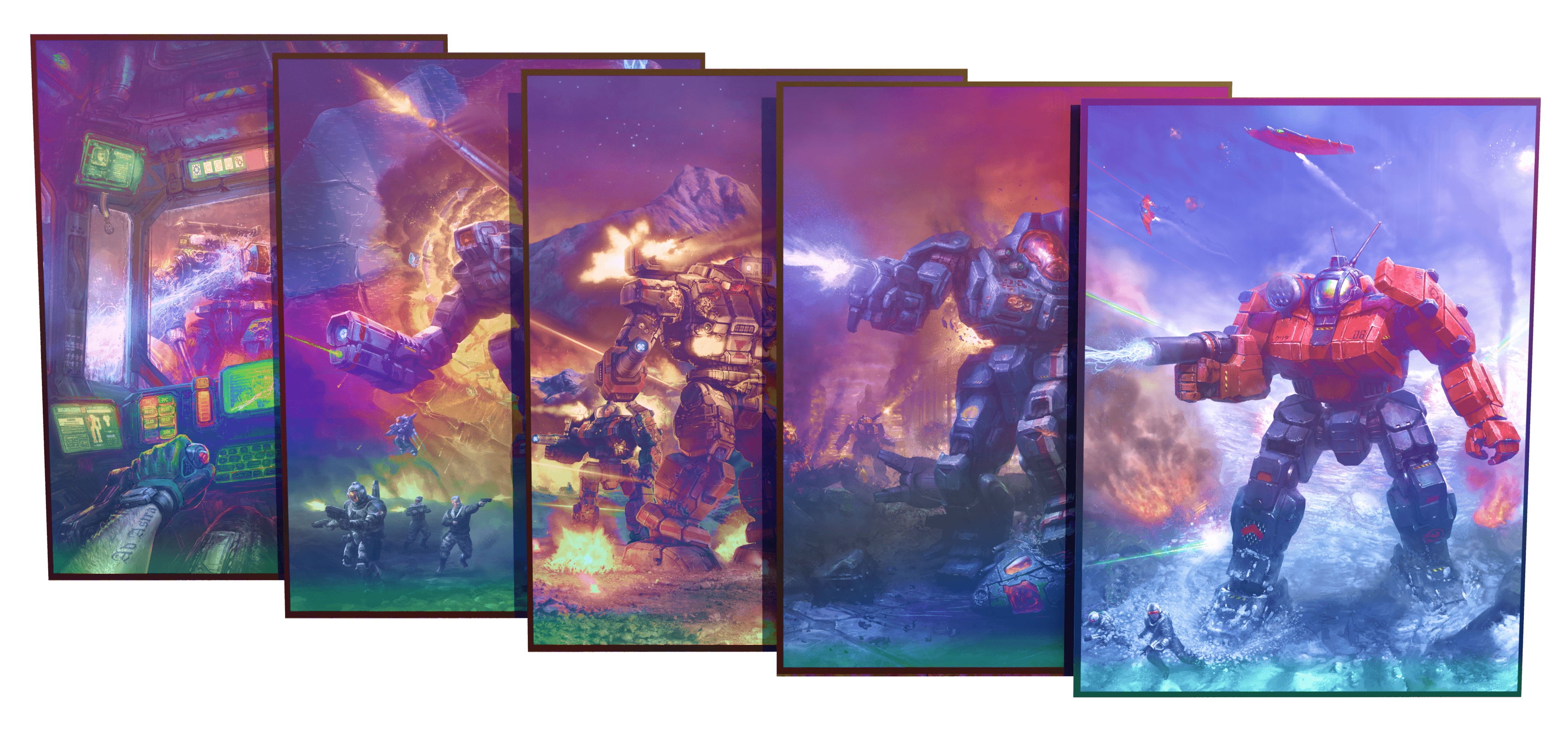 battletech-limited-edition-foil-posters-set-of-5