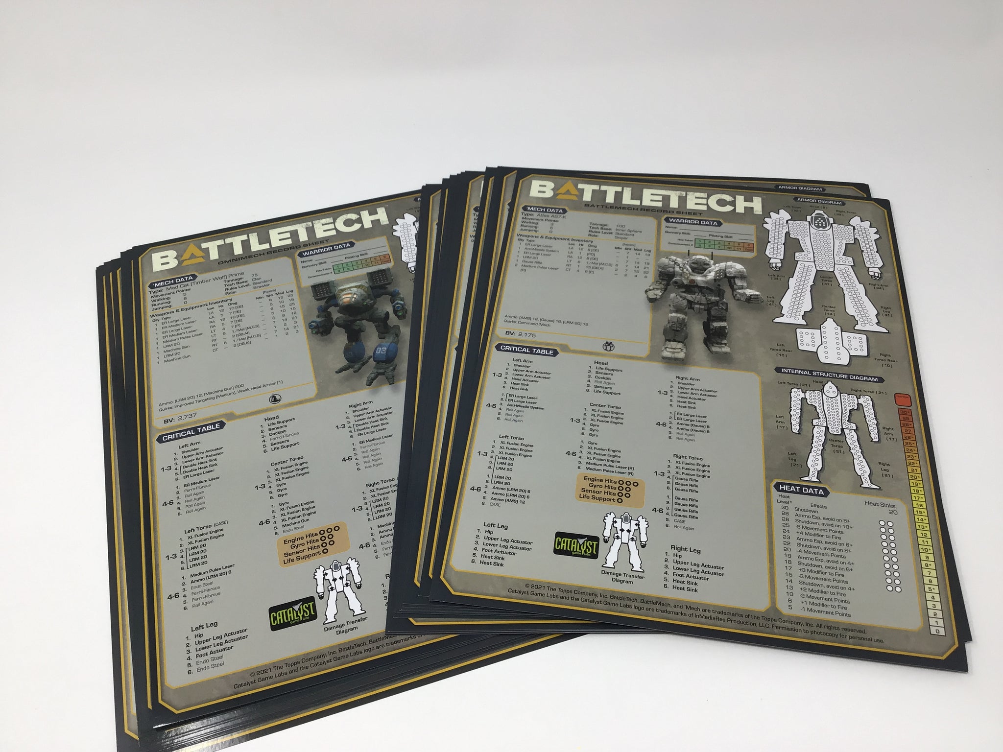 BattleTech Premium Record Sheets Catalyst Game Labs Store