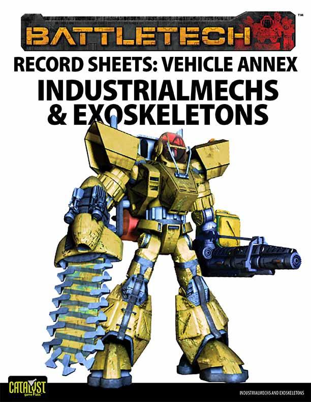 BattleTech Record Sheet Vehicle Annex, IndustrialMechs & Exosk